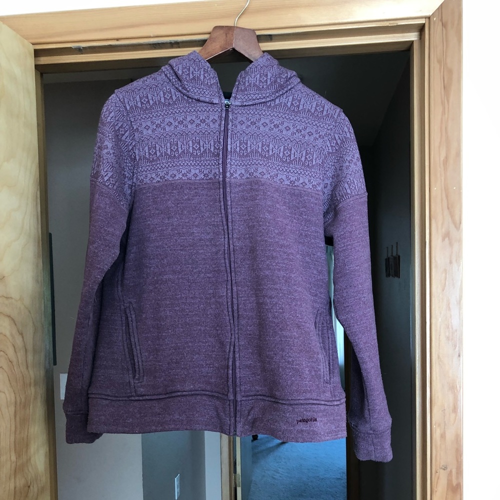 Woven patterned fleece jacket